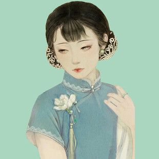 古典旗袍女子优雅肖像