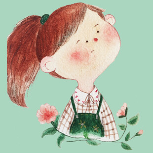 扎马尾的可爱田园风女孩