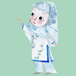 身着传统服饰的可爱女孩