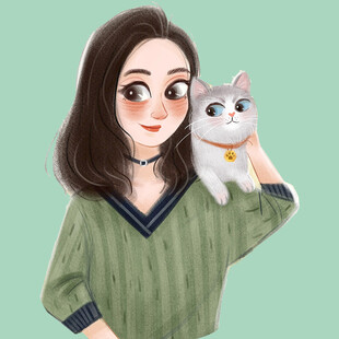 女孩与可爱猫咪温馨瞬间