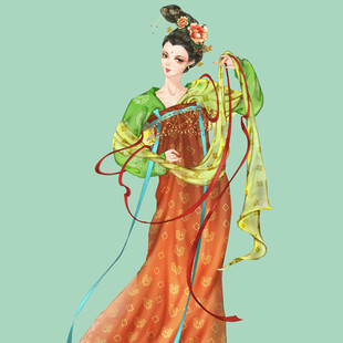 唐代仕女图 灵动飘逸之美