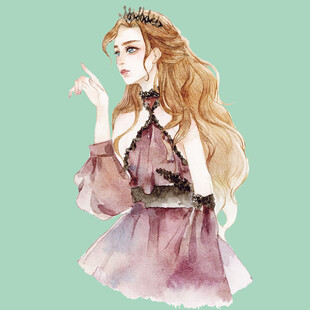 梦幻长发公主风插画