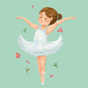 翩翩起舞的优雅芭蕾女孩