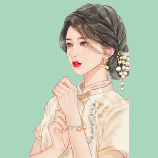 古典旗袍女子优雅姿态