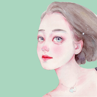 清新风格的美丽少女头像