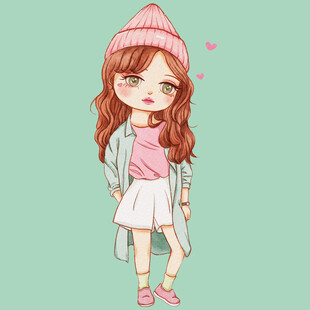 可爱红发女孩时尚穿搭