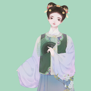 古风佳人持扇 温婉动人