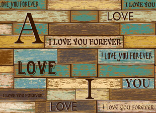 木质拼贴爱情主题装饰