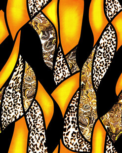 豹纹几何拼接时尚图案