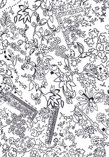 黑白手绘森林动物图案