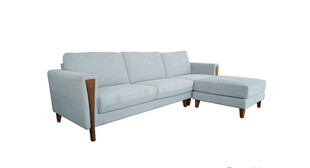 浅灰色转角沙发