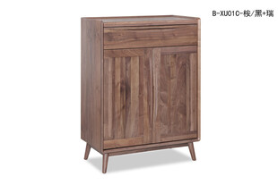 胡桃木双门简约实木储物柜