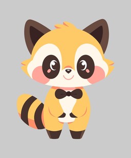 可爱小浣熊卡通形象