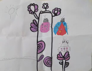 儿童画   花瓶绘画 花朵