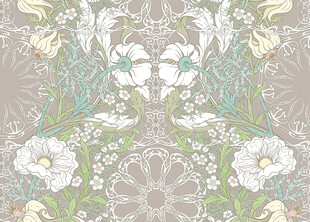 复古花卉图案装饰画