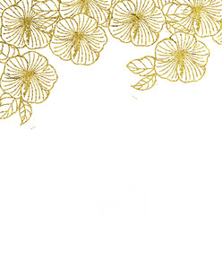 金色花卉边框装饰图案