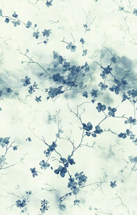 蓝白花卉纹理背景图