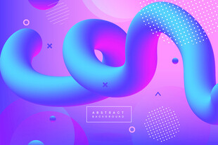 炫彩渐变3D流体造型图案