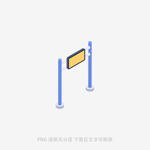 蓝色立柱广告牌模型