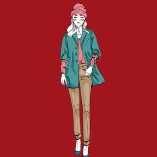 时尚女孩穿搭展示