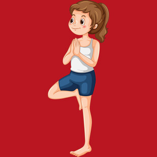 女孩单腿站立做瑜伽