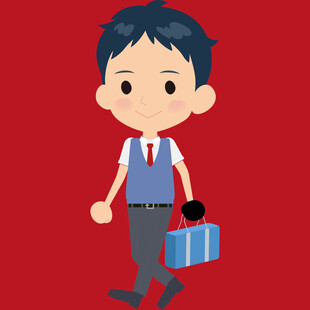 上班的卡通男孩