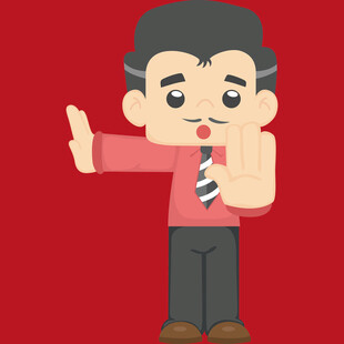 商务男士做停止手势