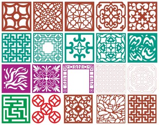 窗花 镂空花纹 屏风 隔断雕花