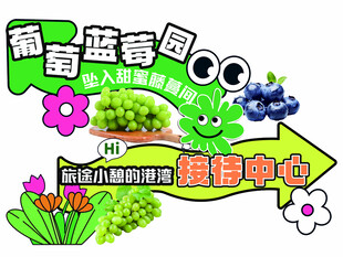 新鲜葡萄蓝莓促销海报