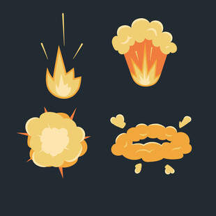 卡通风格爆炸特效元素