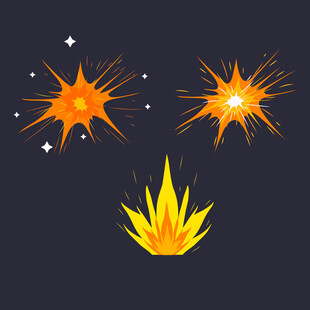 爆炸与火焰特效元素