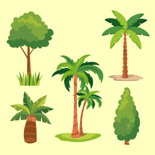 多样树木插画