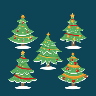 圣诞装饰圣诞树图案集合