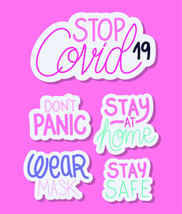 抗疫标语贴纸