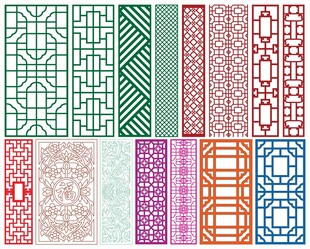 窗花 镂空花纹 屏风 隔断雕花