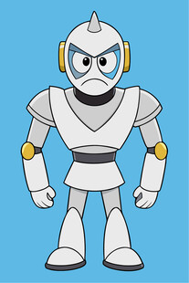 卡通白色机器人形象