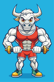 健身公牛卡通形象
