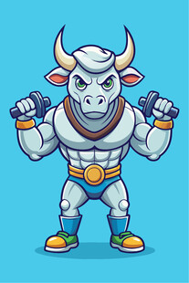 健身公牛卡通形象