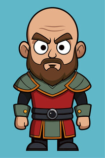 愤怒的中世纪盔甲战士