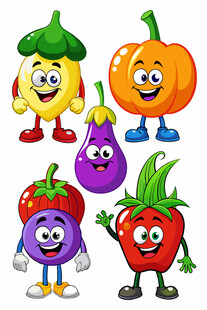 可爱卡通蔬菜水果大集合