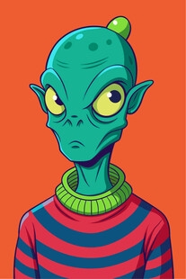 穿条纹衫的外星小孩