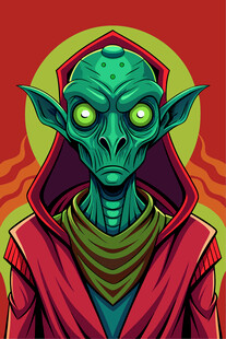 神秘绿皮肤外星角色
