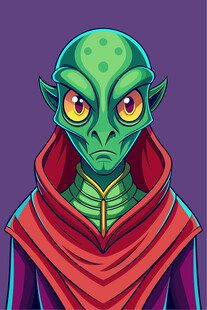 外星绿皮肤角色形象