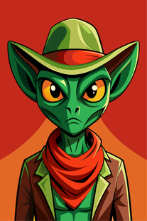 绿皮肤戴帽外星角色