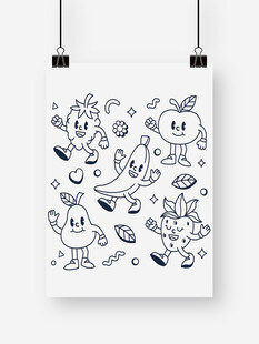 可爱卡通图案插画