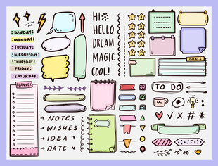 手绘风网页设计元素集合