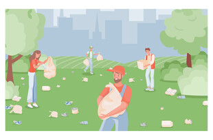 市民公园开展环保志愿活动