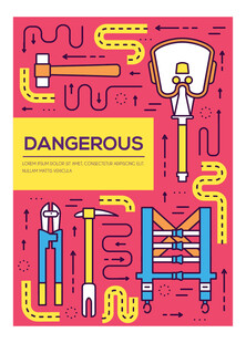 危险工作场景插画