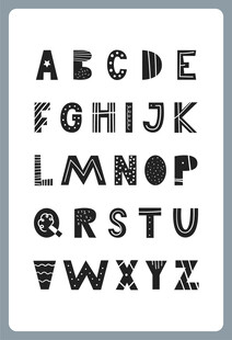 复古风格英文字母图案