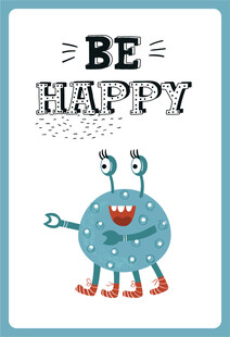 快乐小怪兽插画